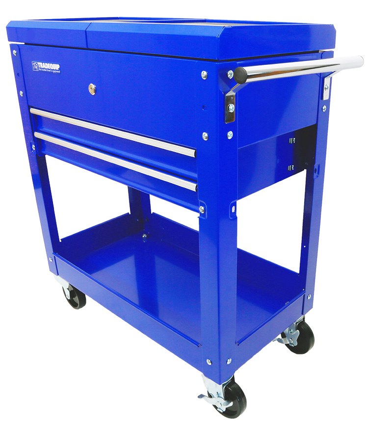 Workshop Tool Trolley 2 Drawer Lockable Sliding Top
