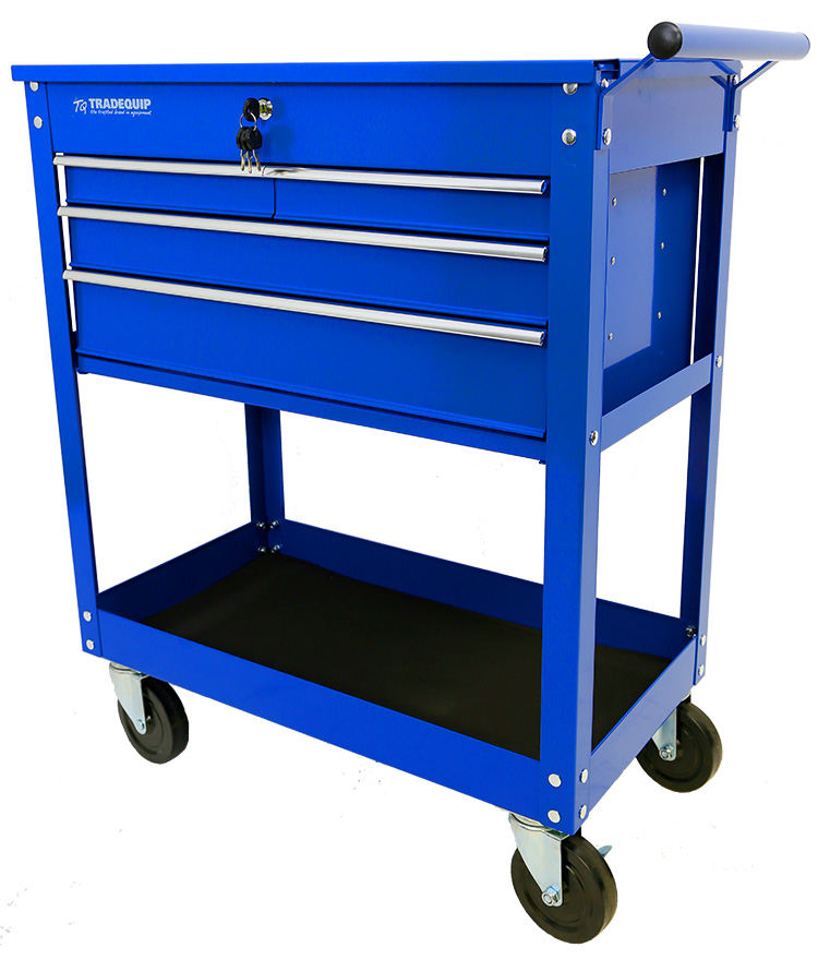 Workshop Tool Trolley 4 Drawer Lockable Top